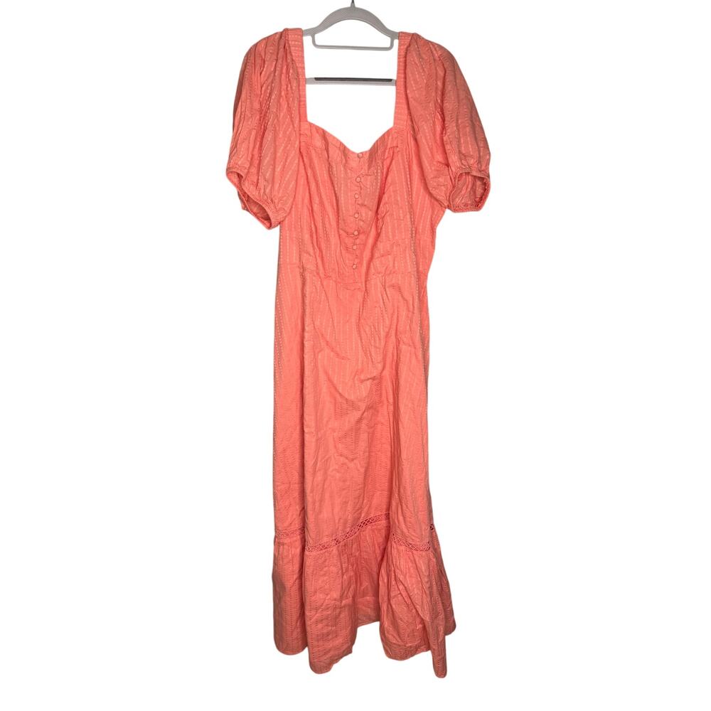 NWT And Now This peach prairie‎ tiered short sleeve maxi dress